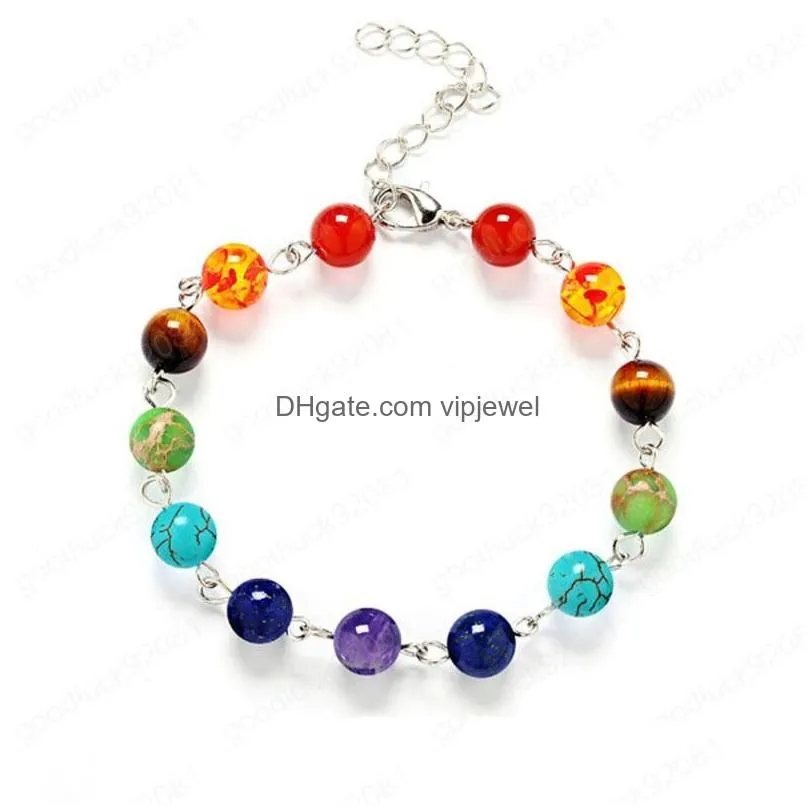 natural stone 7 chakra yoga bracelet luxury designer jewelry bracelets designer bracelet charm bracelet fashion jewelry gift
