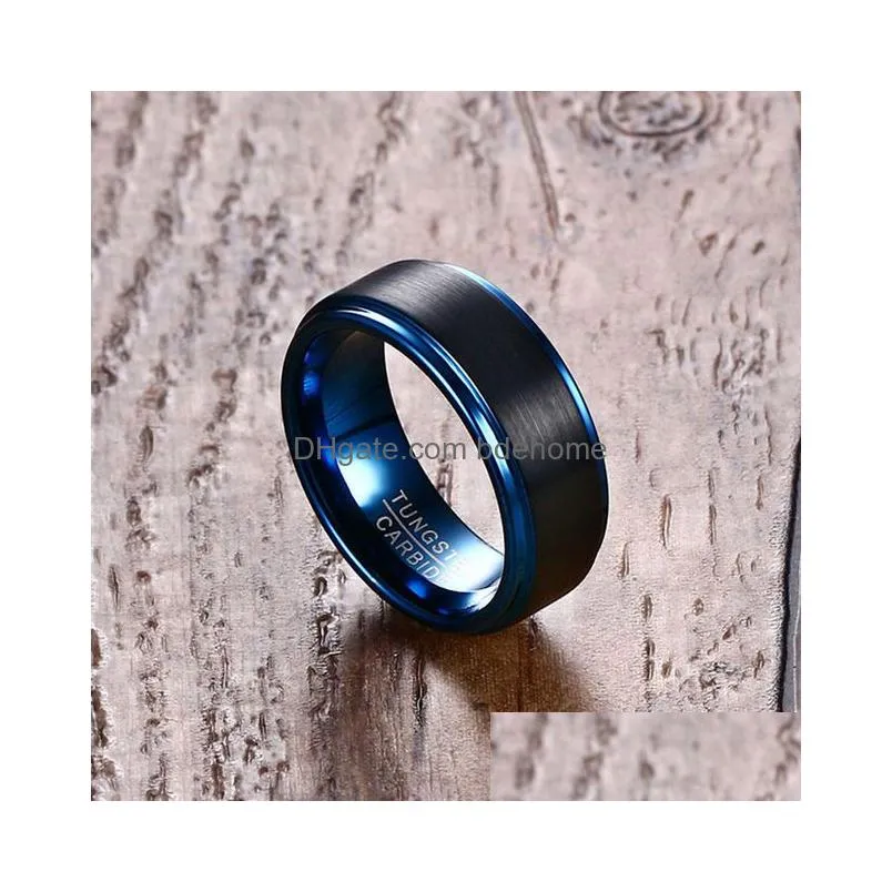 2020 new fashion tungsten men wedding brands engagement ring punk cool male accessories jewelry gifts wholesale