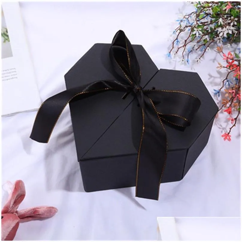 heartshaped gift wrap originality with hand gifts drawer box lipstick perfume bow set packaging portable paper case 101 e3