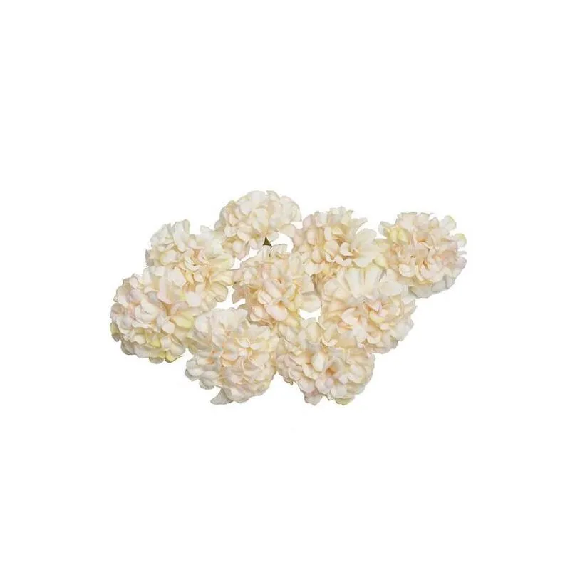 100pcs artificial flowers christmas party fashion wedding silk artificial hydrangea head home ornament decoration for monther day gift