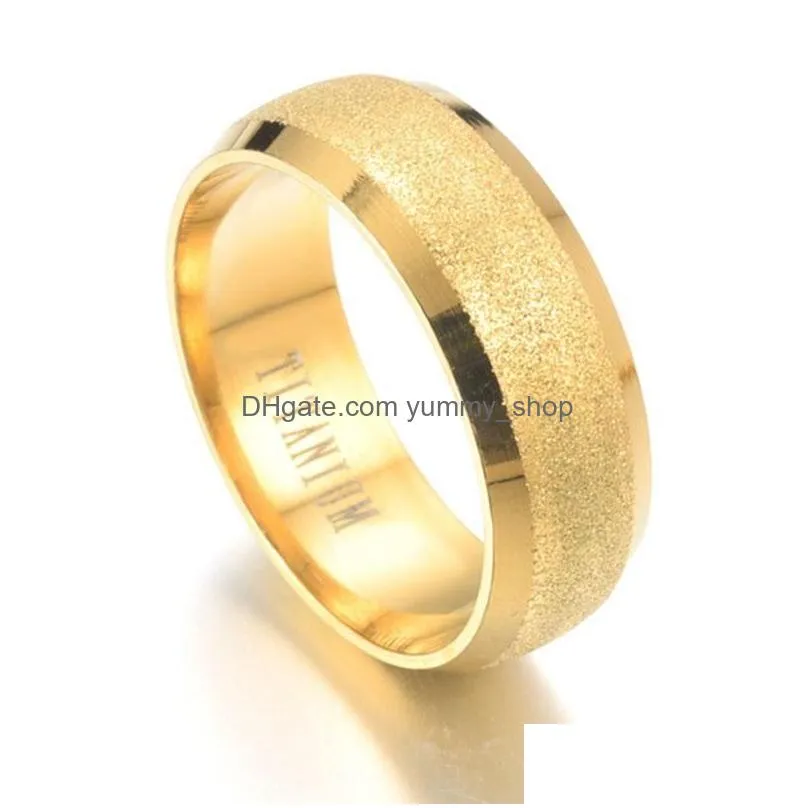 simple blank dull polish stainless steel ring gold black titanium band rings for men women fashion jewelry drop 