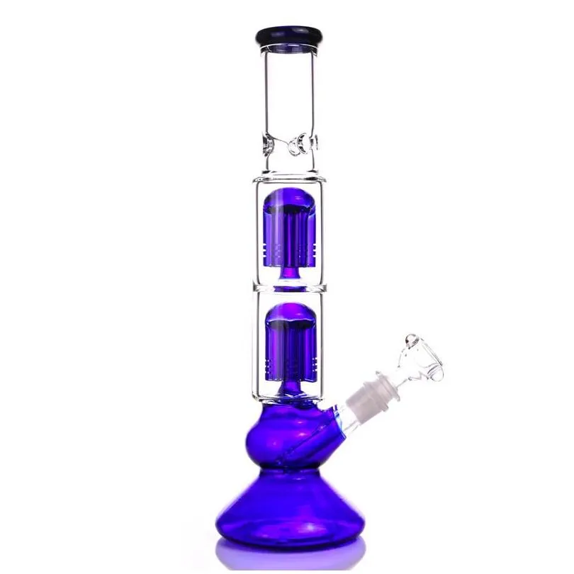 hookah 6 arm percolator glass bong water pipes blue smoking pipe dab rig classics beaker bongs