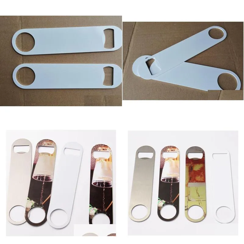 10pcs sublimation diy white blank stainless steel long bottle openers