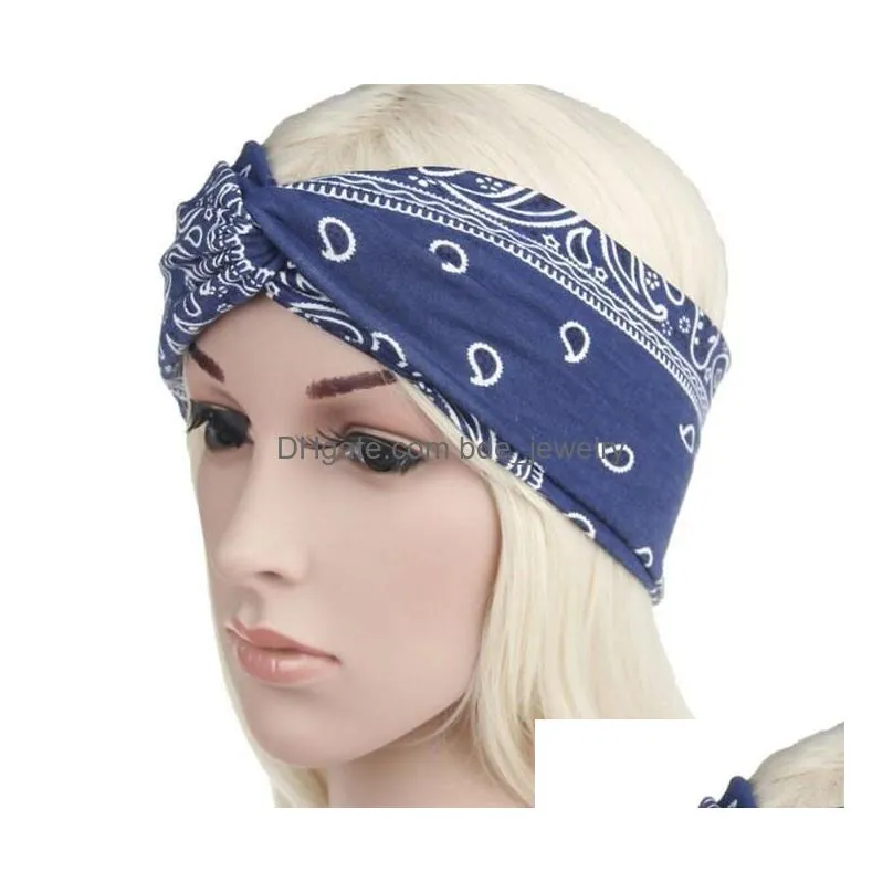 woman bohemian bow hair band vintage girls printed knoted headband fashion lady headdress bowknot turban