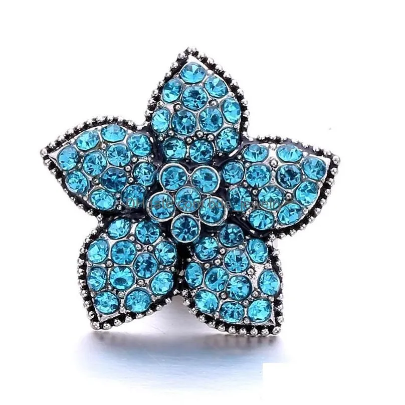 noosa 18mm flower ginger snap jewelry rhinestone snap diy necklace bracelet accessory finding