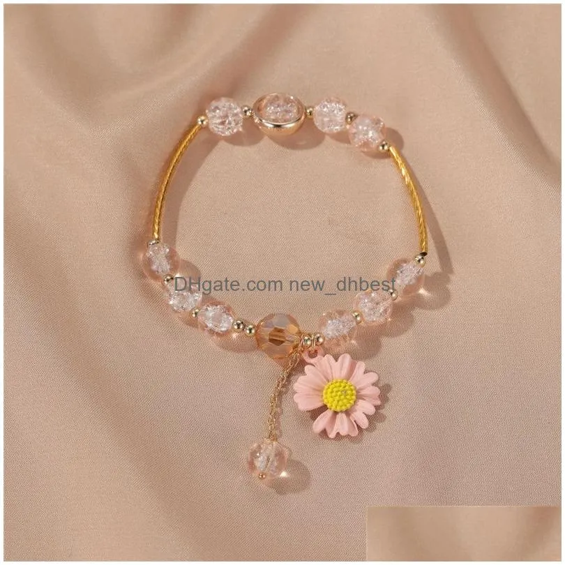 little daisy flower bracelet best friend jewelry 2020 new style popcorn crystal bracelet