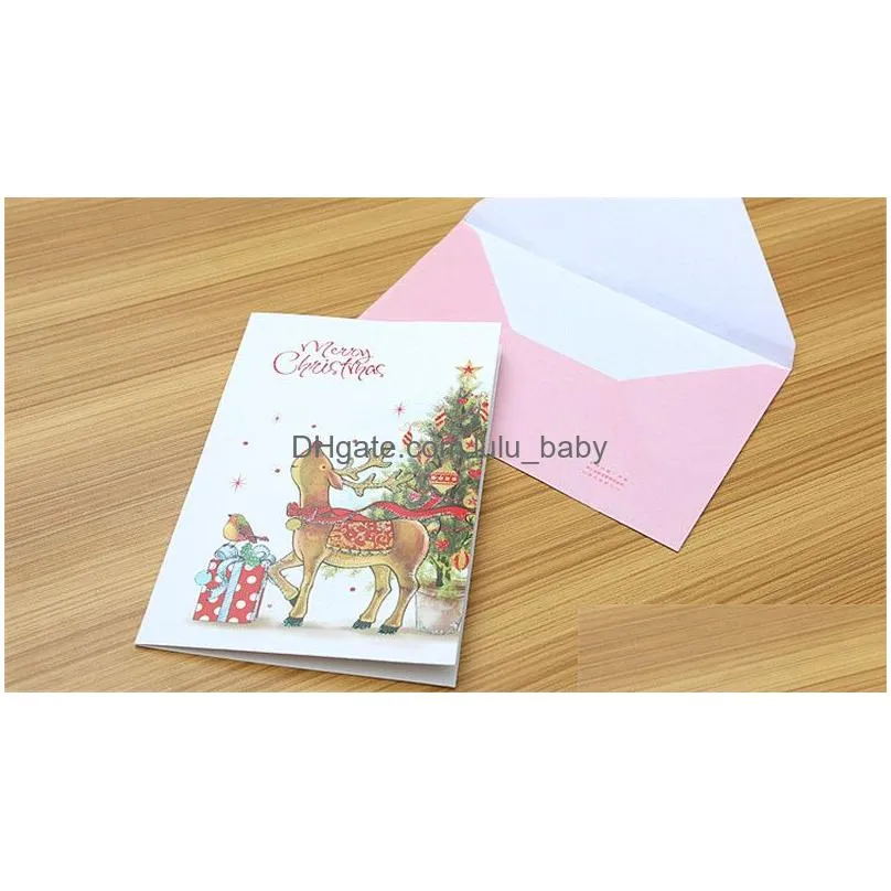 christmas card greeting cards with envelope santa claus christmas post gift for birthday valentine day party wedding decoration