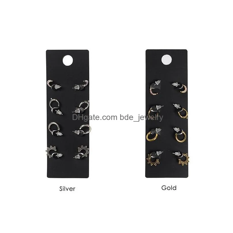  design 4 pairs hoop earrings set charm pendant minimalist round earring jewelry gift for women