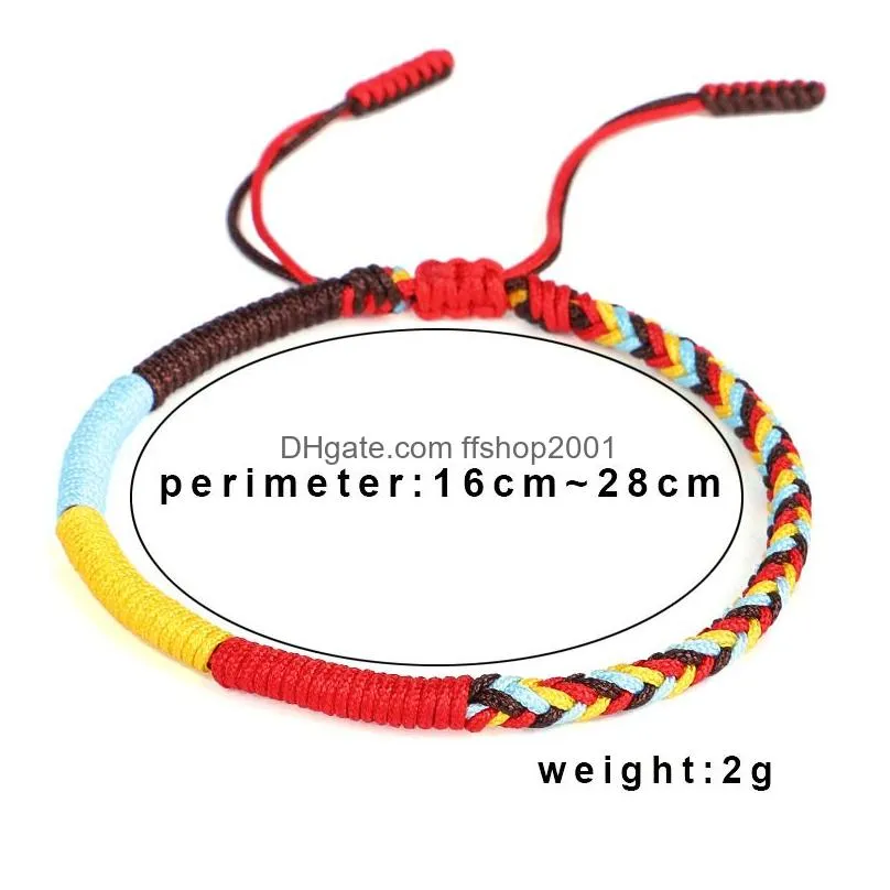  handmade multi color good lucky red rope charm tibetan buddhist knot bracelets for women men jewelry