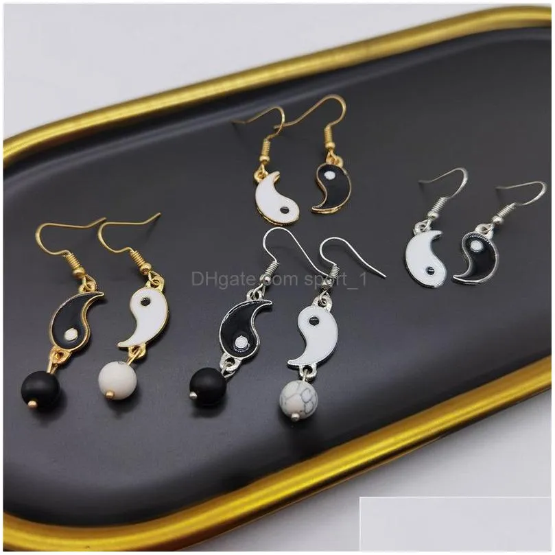 tai chi gossip drop earring dangle for women fashion drip oil simple ladies romantic ball pendant earrings jewelry