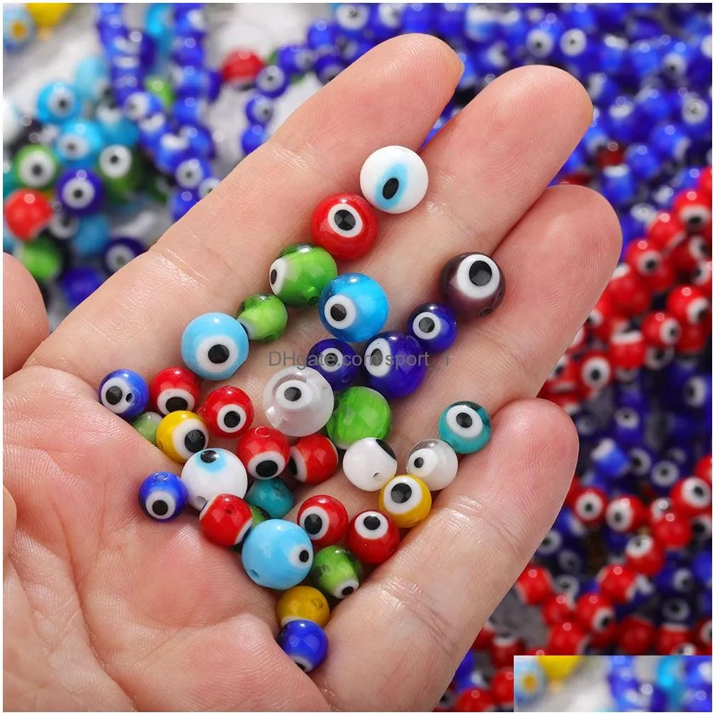 6mm 8mm liuli evil blue eye loose beads stone for jewelry making diy bracelet necklace handmade jewellry findings