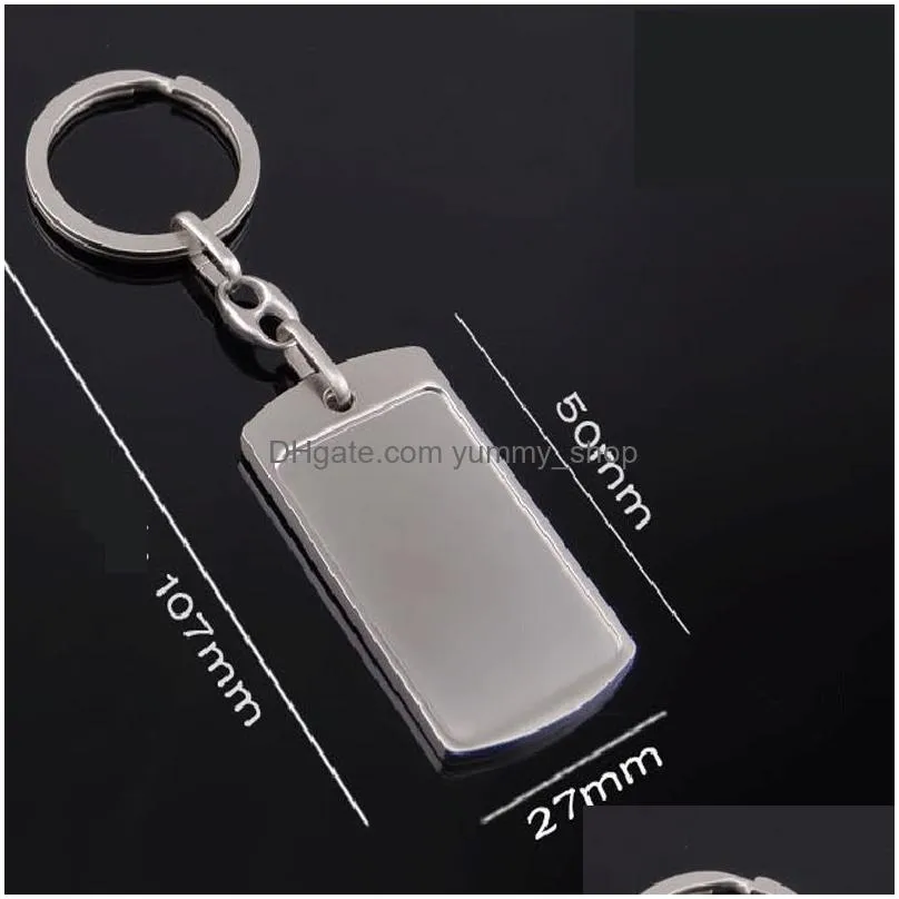 blank diy custom engraved personalized keychain alloy lovers gift keyring creative alloy key chain wholesale jewelry