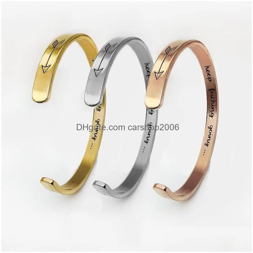 3 color personalised gifts engrave cuff bracelet bangles love arrow for lovers women men stainless steel open bracelets bangles