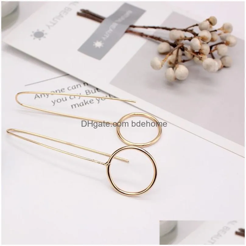 unique big circles earrings charms long chain tassel drop dangle copper earring for women fashion jewelry gift