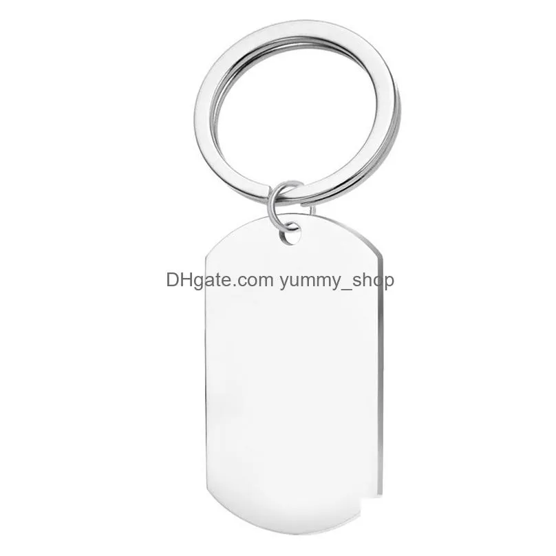 blank diy custom engraved personalized keychain alloy lovers gift keyring creative alloy key chain wholesale jewelry