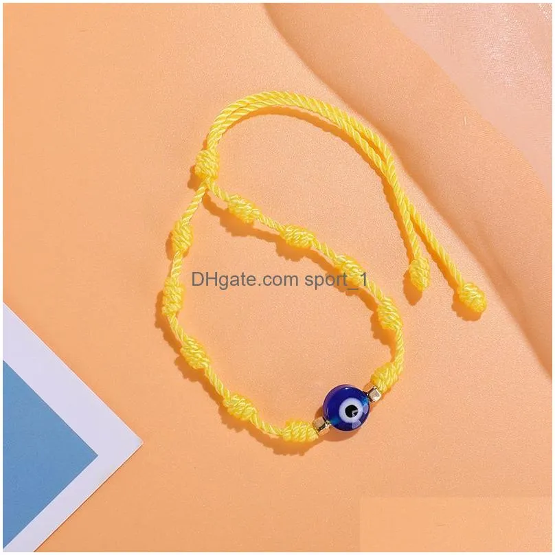 turkish eye bracelets handmade braided 7 knots lucky evil blue eye bracelet friendship jewelry