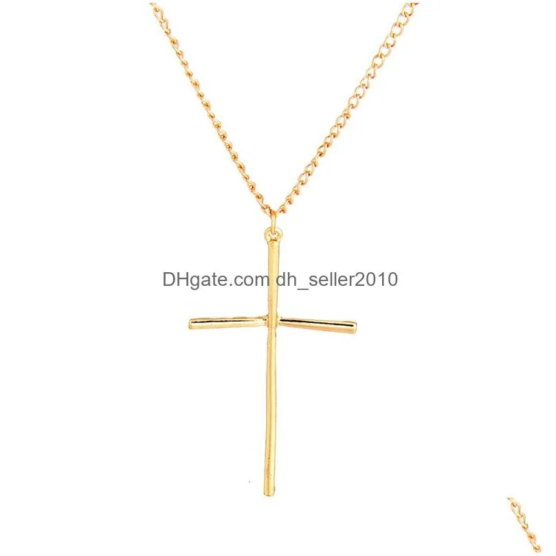 simple design cross pendant necklace polishing small tiny necklaces for women religious jewelry gifts