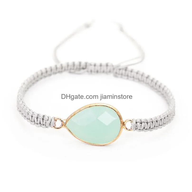 water drop lapis charm bracelet handmade rope braided bracelets friendship jewelry gifts