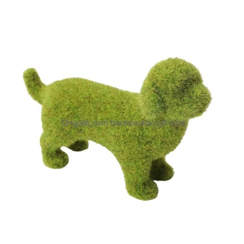 garden decorations decorative peeing dog topiary flocking scptures statue without ever a finger to prune or wate dh9iz