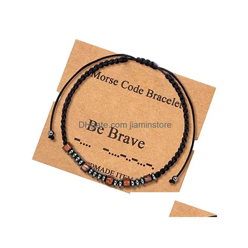 handmade morse code bracelets in my heart lover friendship bracelet for women men bff charm chain jewelry promise gifts