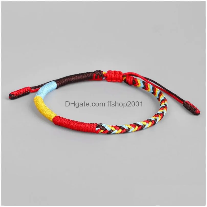  handmade multi color good lucky red rope charm tibetan buddhist knot bracelets for women men jewelry