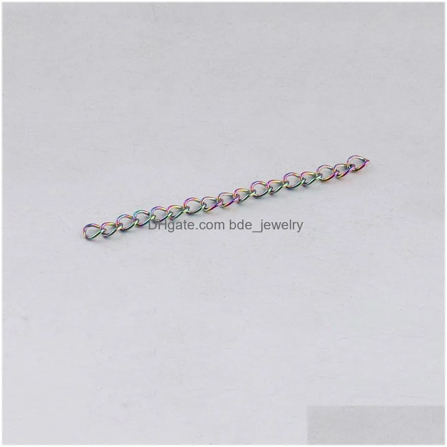 0.5mm thick stainless steel extension chain bracelet necklace tail chain 5cm length line chain diy jewelry accessories