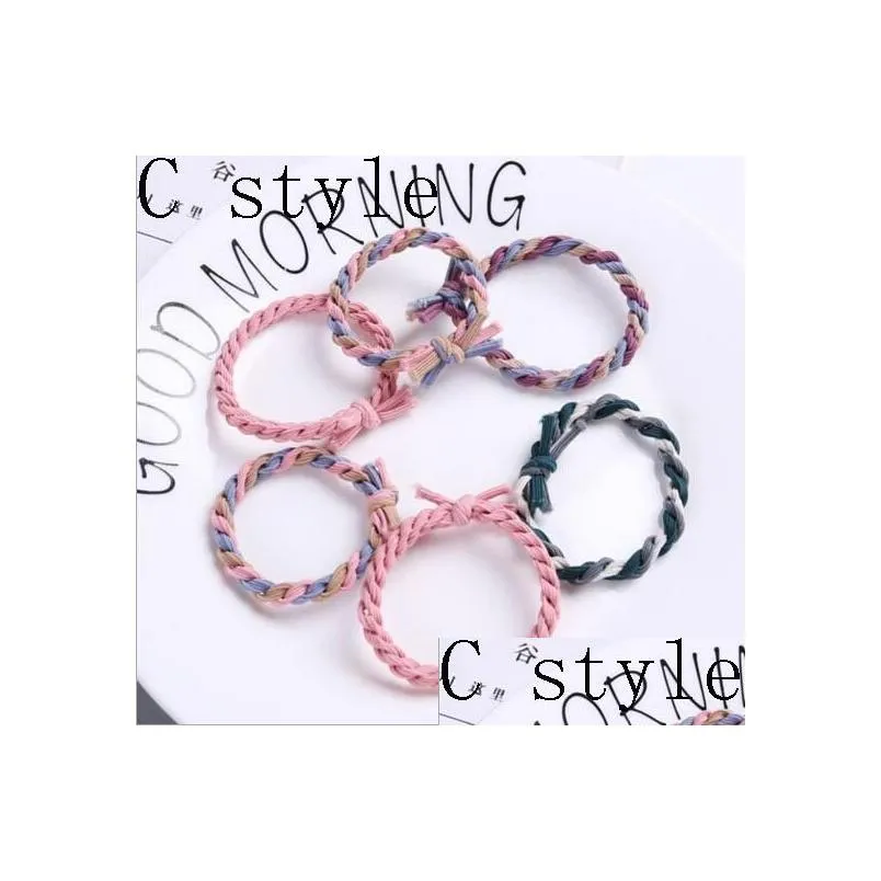 hair accessories cord gum hair tie girls elastic hair band ring rope candy color circle stretchy scrunchy mixed color