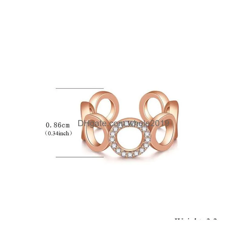 high quality zircon engagement crossover rings for women tiny rose gold silver forever love ring many styles for women lady party