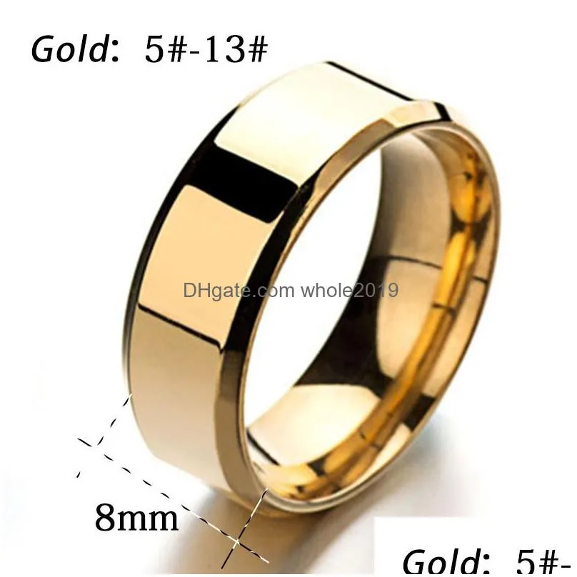 fashion 8mm rainbow ring for men women titanium steel wedding band rings fit size 513 jewelry gifts