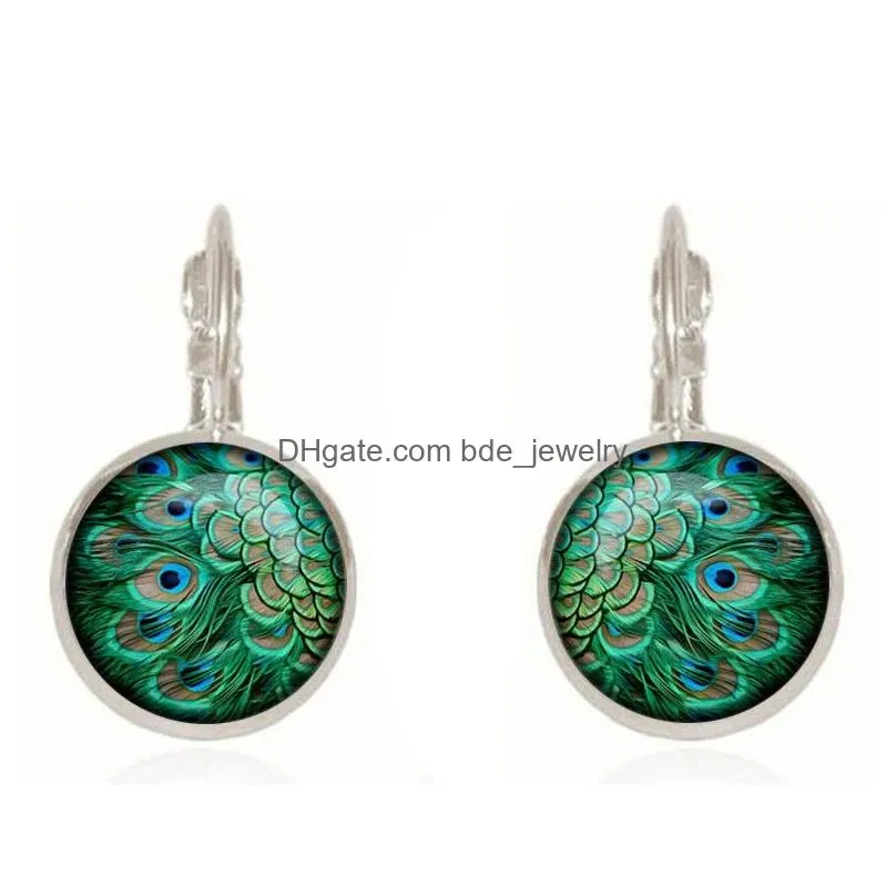  arrivel crystal earrings unique art peacock wiggling feather earring handmade animal pattern charm wholesale jewelry gift