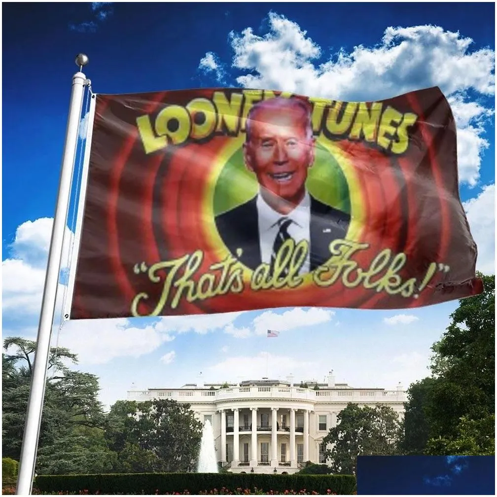 looney tunes thats all folk biden flags outdoor 150 90cm banners 100d polyester high quality vivid color with two brass grommets