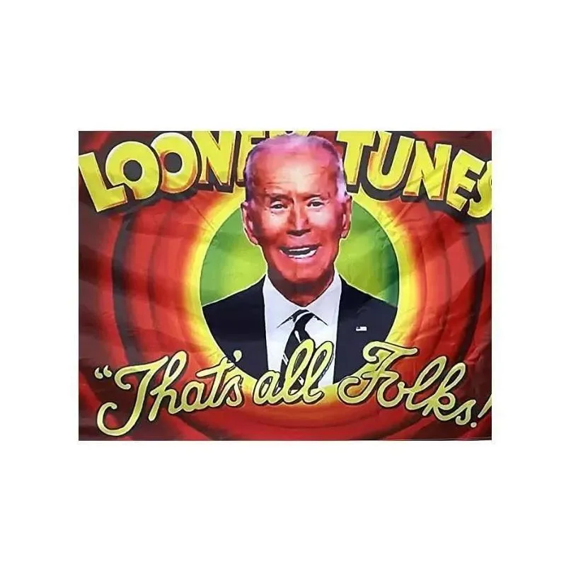 looney tunes thats all folk biden flags outdoor 150 90cm banners 100d polyester high quality vivid color with two brass grommets
