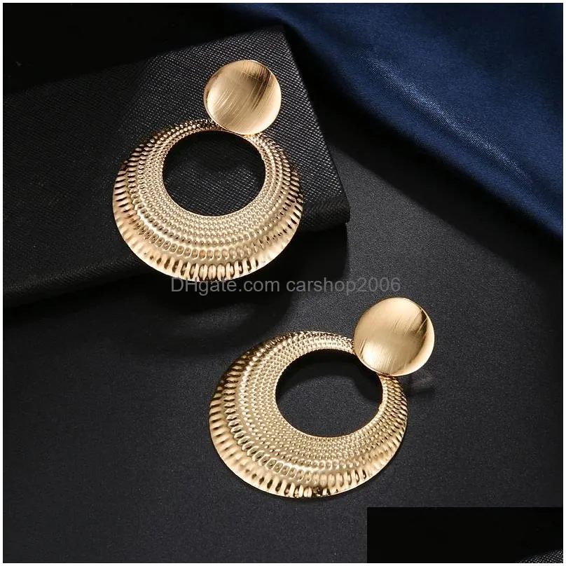 2019 metal round hollow earrings bohemian big circle earring for women weddings party retro boho jewelry alloy drop earrings lady