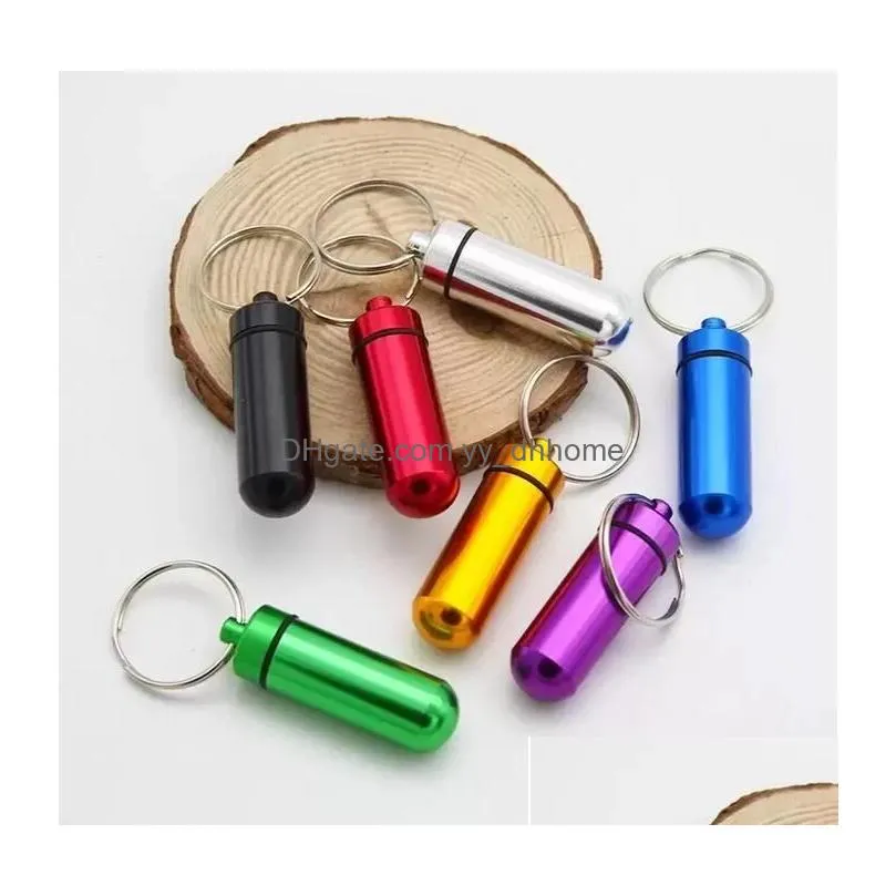 mini portable pill boxes keychains medicine vitamin holder case waterproof small aluminum pills cases bottle little cute metal pill