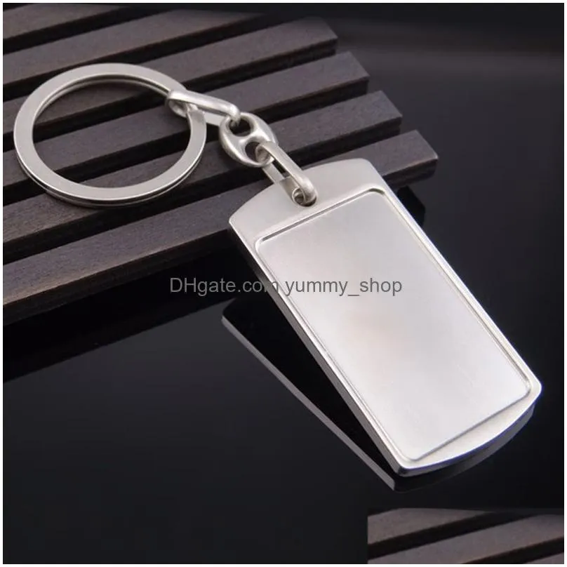 blank diy custom engraved personalized keychain alloy lovers gift keyring creative alloy key chain wholesale jewelry