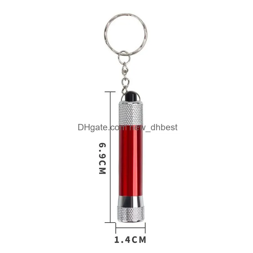 led keychain pendant metal flashlight keychains portable outdoor tools promotion gift keyring key chain