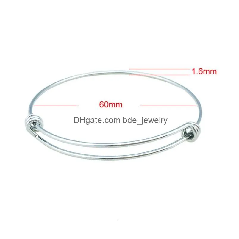 adjustable stainless steel expandable twisted wire bangle bracelet for kids women diy wholesale fashion simple bracelet for women