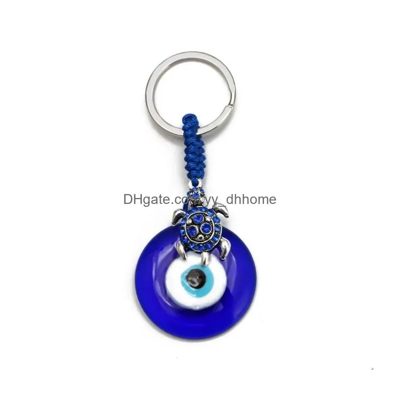 fashion butterfuly turtle owl palm evil eyes key rings keychain metal keyring glass lucky blue eye pendant ornament keychains for women girls