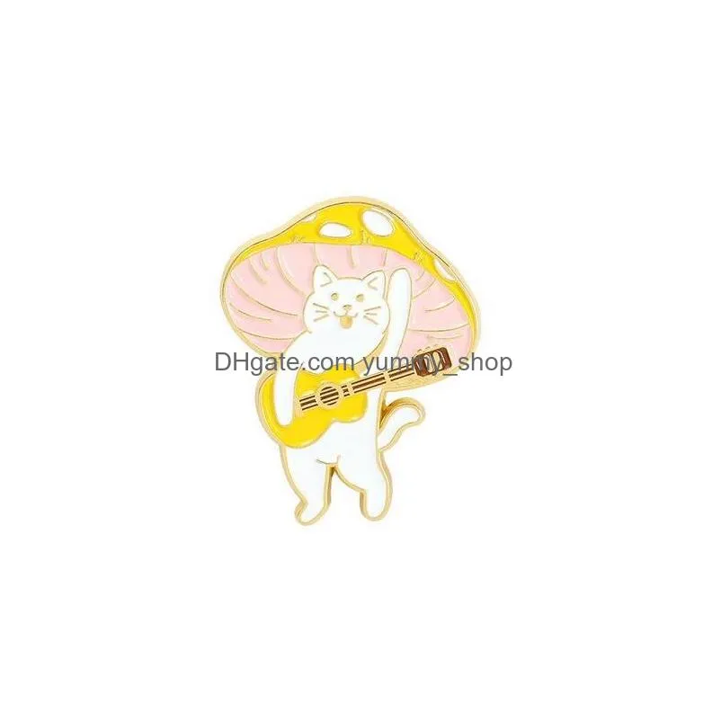 mushroom enamel badges brooch anime pins cute decorative on backpack cat concert lapel pins brooches back to school gift for clothes