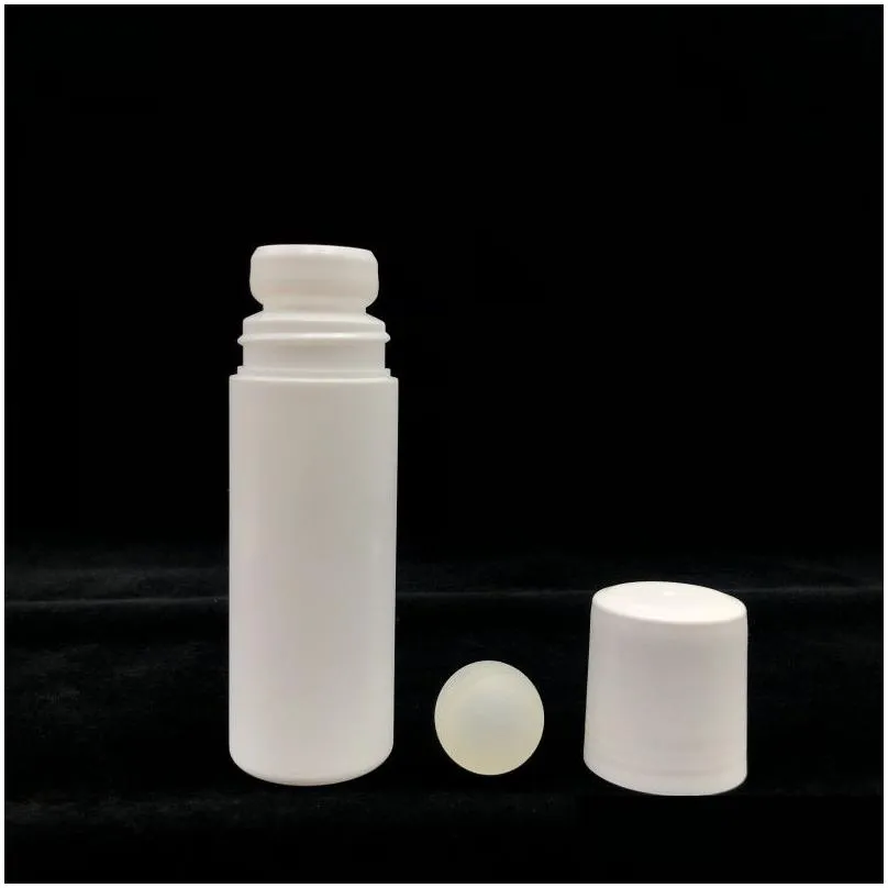 100ml white roll plastic bottle empty roller bottles 100cc rollon ball bottle deodorant perfume lotion light container