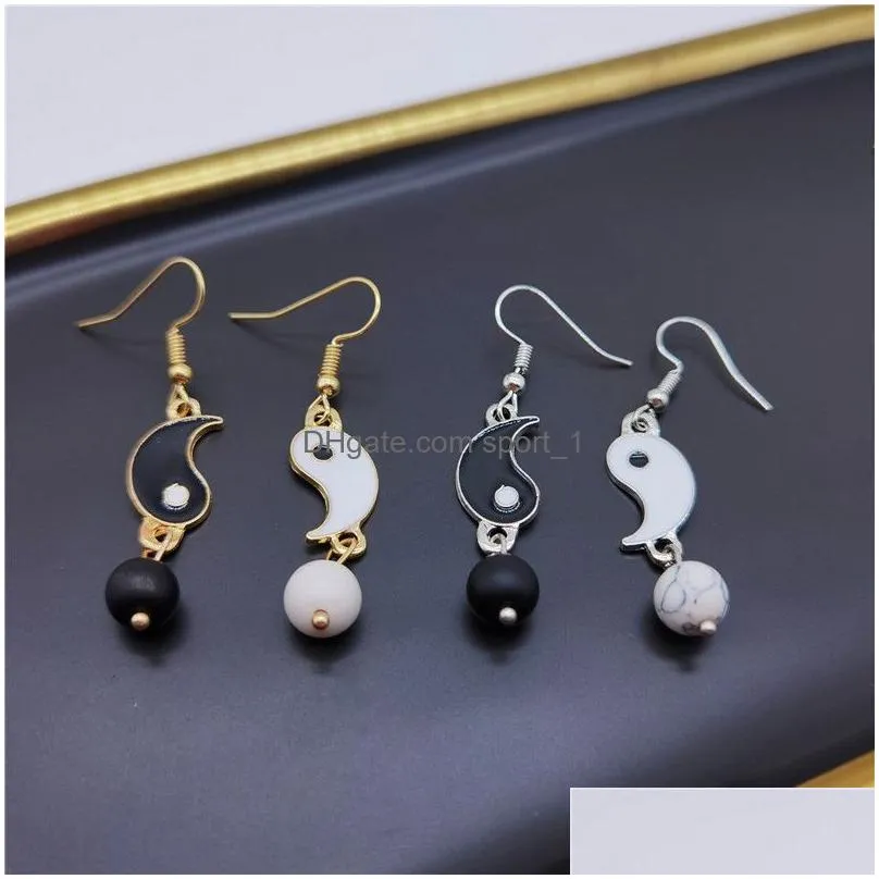 tai chi gossip drop earring dangle for women fashion drip oil simple ladies romantic ball pendant earrings jewelry