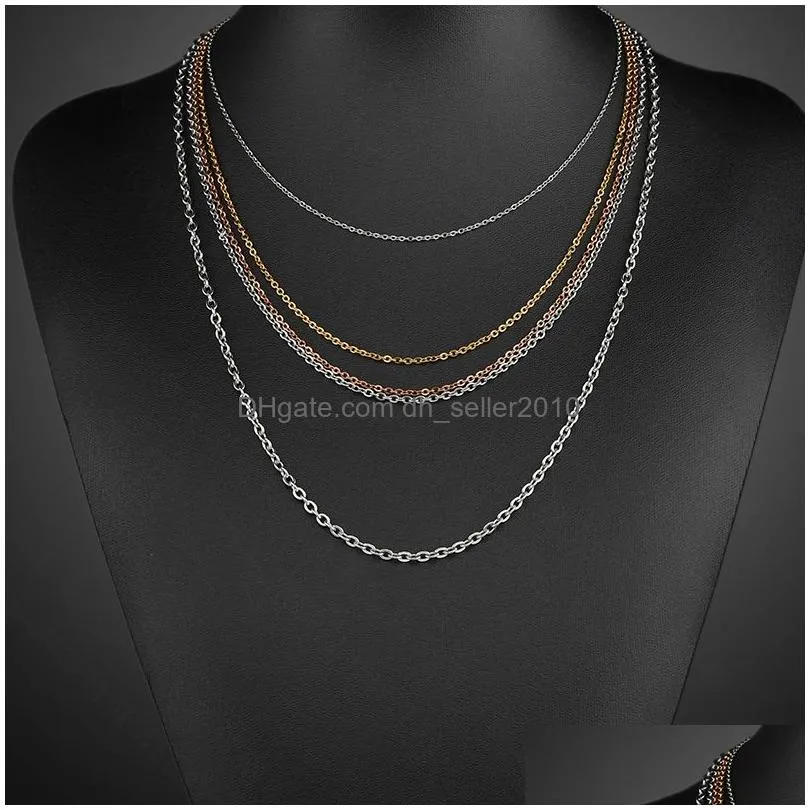 diy stainless steel chain jewelry accessories 45cm 50cm 60cm 70cm gold plating cable chains necklace