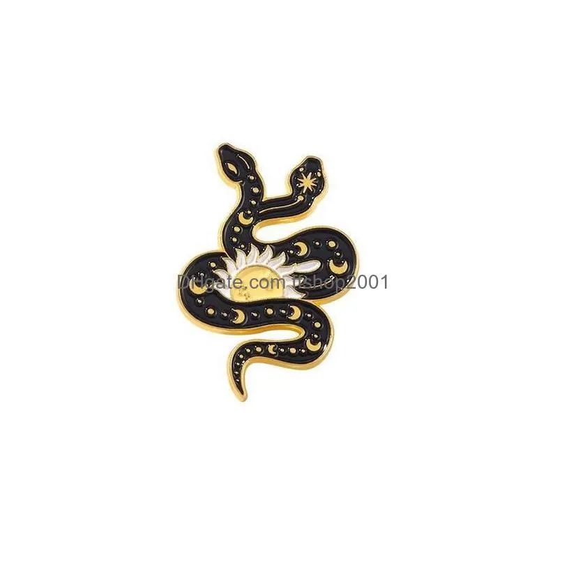 black snake men brooches pin for women fashion dress coat shirt demin metal funny brooch pins badges backpack gift jewelry