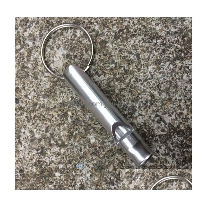 metal whistle keychains portable self defense keyrings rings holder car key chains accessories outdoor camping survival mini tools mixed