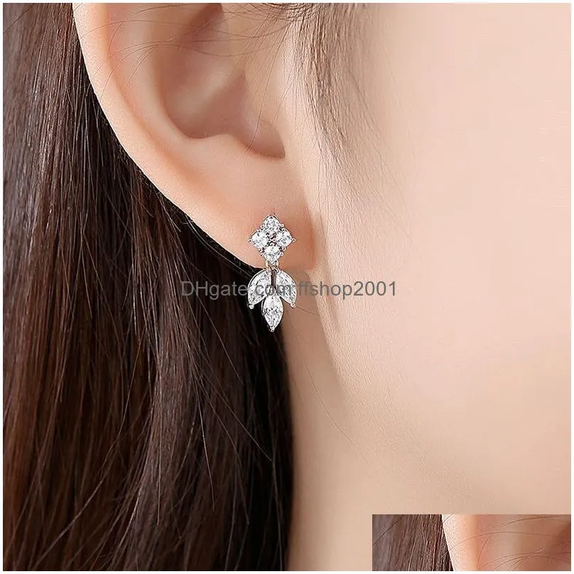 square zirconia rhinestone flower chandelier earrings wedding beauty pageant prom flower pendant earrings for women jewelry bride
