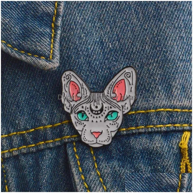 halloween gifts enamel pins creative evil mountain cat metal lapel pins hard enamel brooches cute badge fashion simple design jewelry