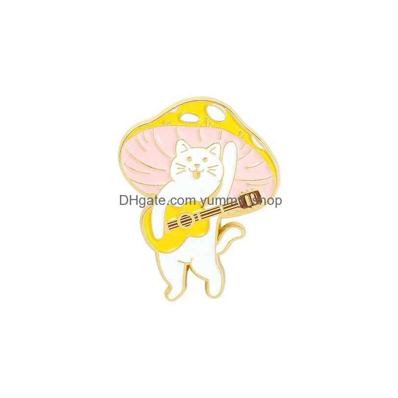 cats concert lapel pin mushroom enamel badges womens anime brooches on backpack mini hijab pins cute decorative badges brooch