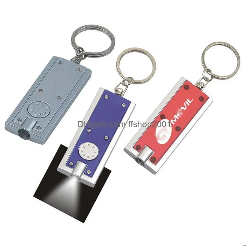 mini flashlight keychains led keychain light box type key chain lights keyring creative gifts