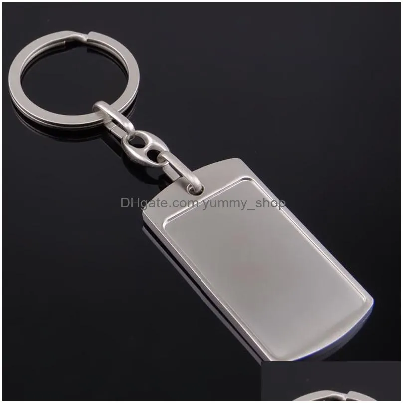 blank diy custom engraved personalized keychain alloy lovers gift keyring creative alloy key chain wholesale jewelry