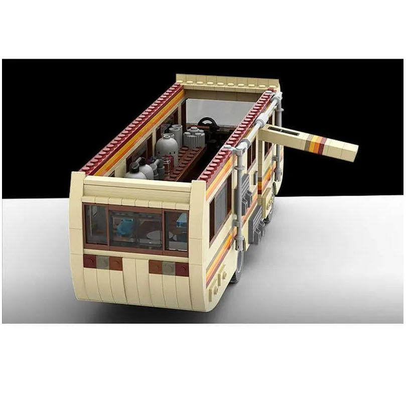 new moc american drama breaking bad classic walter white pinkman cooking lab rv town hightech ideas building block toy kid gift q0624